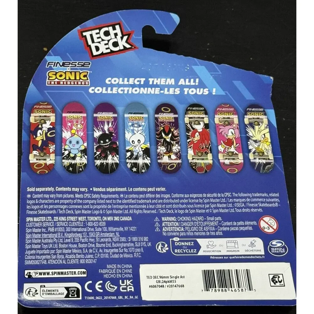 TECH DECK FINESSE FINGERBOARD SKATEBOARD SONIC THE HEDGEHOG CHAO Lot Rare Assa